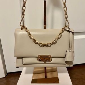 Michael Kors Cece Leather Crossbody Handbag Shoulder bag Purse Cream Colour
